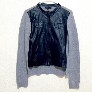 Ella Moss Georgina Faux Leather Lambs Wool Cashmere Jacket Size M